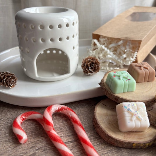 Pack Noël - Brûle-parfum Coliseo blanc + 5 fondants parfumés